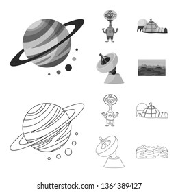 Isolated object of astronomy and technology  icon. Collection of astronomy and sky stock symbol for web.