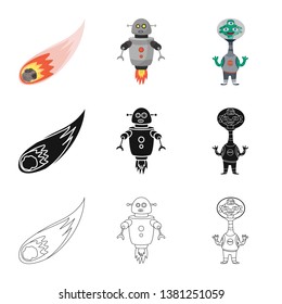 Isolated object of astronomy and technology  icon. Set of astronomy and sky stock vector illustration.