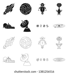 Isolated object of astronomy and technology  icon. Collection of astronomy and sky vector icon for stock.