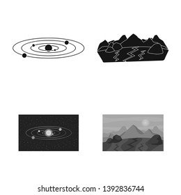 Isolated object of astronomy and technology  icon. Set of astronomy and sky stock symbol for web.