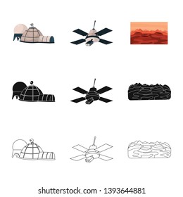 Isolated object of astronomy and technology  icon. Set of astronomy and sky vector icon for stock.