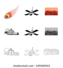 Isolated object of astronomy and technology  icon. Collection of astronomy and sky stock symbol for web.