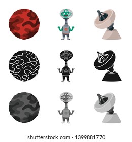 Isolated object of astronomy and technology  icon. Collection of astronomy and sky stock symbol for web.