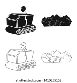 Isolated object of astronomy and technology  icon. Collection of astronomy and sky vector icon for stock.