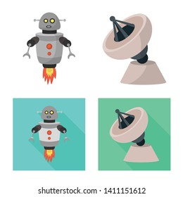 Isolated object of astronomy and technology  icon. Collection of astronomy and sky vector icon for stock.
