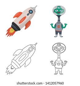 Isolated object of astronomy and technology  icon. Collection of astronomy and sky stock vector illustration.