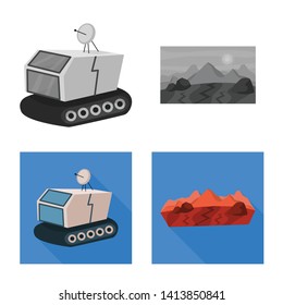 Isolated object of astronomy and technology  icon. Set of astronomy and sky vector icon for stock.