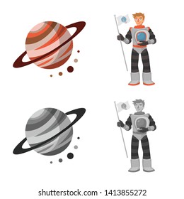 Isolated object of astronomy and technology  icon. Collection of astronomy and sky stock symbol for web.