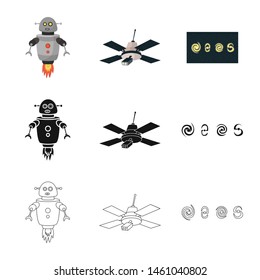 Isolated object of astronomy and technology icon. Set of astronomy and sky stock symbol for web.