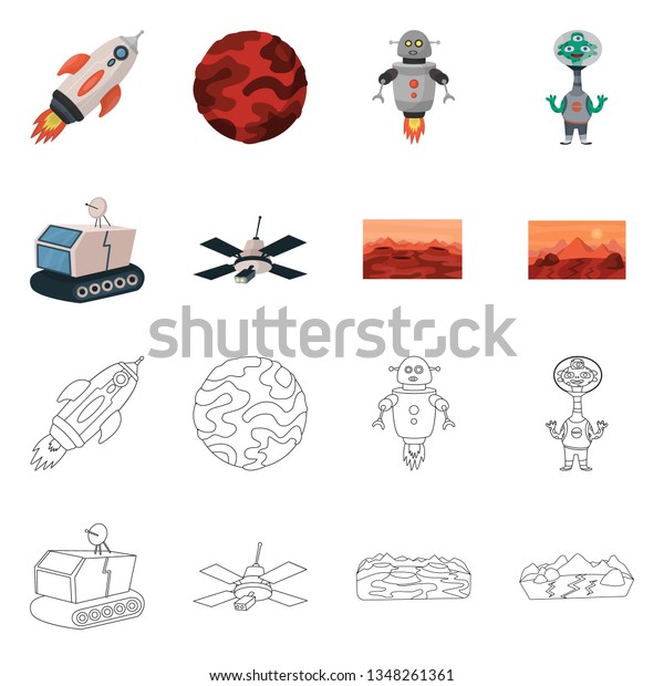 Isolated object of astronomy\
and technology  icon. Set of astronomy and sky stock vector\
illustration.