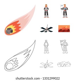 Isolated object of astronomy and technology  logo. Collection of astronomy and sky stock vector illustration.