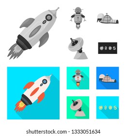 Isolated object of astronomy and technology  logo. Set of astronomy and sky stock vector illustration.