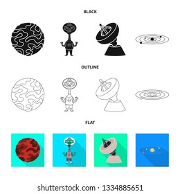 Isolated object of astronomy and technology  logo. Collection of astronomy and sky vector icon for stock.