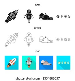 Isolated object of astronomy and technology  logo. Collection of astronomy and sky stock vector illustration.