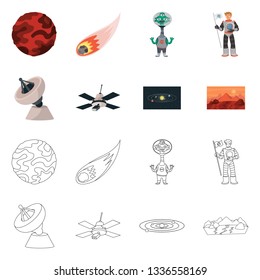Isolated object of astronomy and technology  logo. Set of astronomy and sky stock symbol for web.