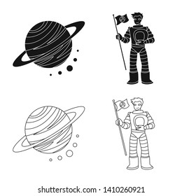 Isolated object of astronomy and technology  logo. Set of astronomy and sky stock symbol for web.