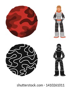 Isolated object of astronomy and technology  logo. Collection of astronomy and sky vector icon for stock.