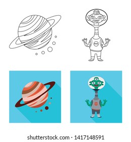 Isolated object of astronomy and technology  logo. Set of astronomy and sky stock symbol for web.