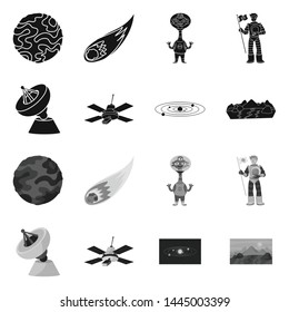 Isolated object of astronomy and technology logo. Set of astronomy and sky stock symbol for web.