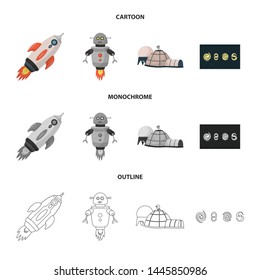 Isolated object of astronomy and technology logo. Collection of astronomy and sky vector icon for stock.