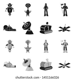 Isolated object of astronomy and technology logo. Set of astronomy and sky stock symbol for web.