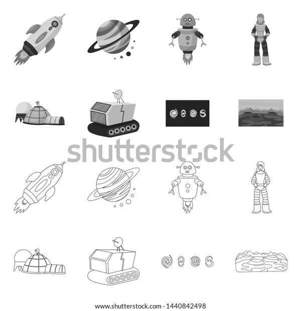 Isolated object of
astronomy and technology logo. Collection of astronomy and sky
stock symbol for web.