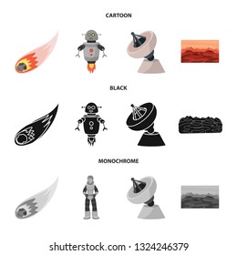 Isolated object of astronomy and technology  sign. Set of astronomy and sky stock symbol for web.