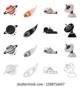 Isolated object of astronomy and technology  sign. Collection of astronomy and sky stock symbol for web.