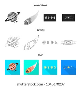 Isolated object of astronomy and technology  sign. Set of astronomy and sky stock vector illustration.