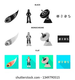 Isolated object of astronomy and technology  sign. Set of astronomy and sky stock vector illustration.