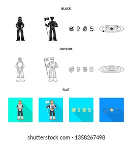 Isolated object of astronomy and technology  sign. Collection of astronomy and sky vector icon for stock.