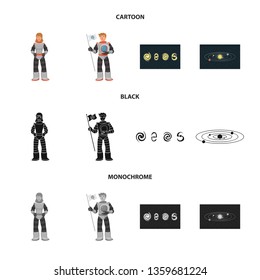 Isolated object of astronomy and technology  sign. Set of astronomy and sky vector icon for stock.