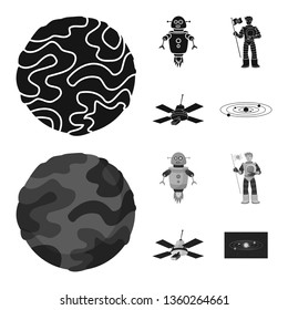 Isolated object of astronomy and technology  sign. Set of astronomy and sky stock symbol for web.