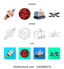 Isolated object of astronomy and technology  sign. Collection of astronomy and sky stock vector illustration.