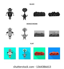 Isolated object of astronomy and technology  sign. Set of astronomy and sky vector icon for stock.