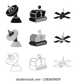 Isolated object of astronomy and technology  sign. Set of astronomy and sky stock symbol for web.