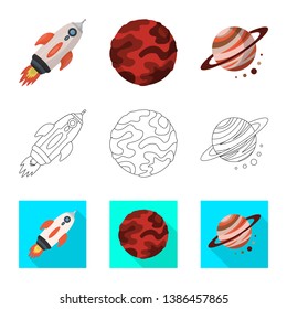 Isolated object of astronomy and technology  sign. Set of astronomy and sky stock vector illustration.