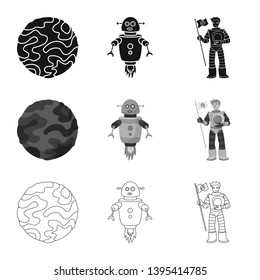 Isolated object of astronomy and technology  sign. Set of astronomy and sky vector icon for stock.