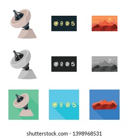 Isolated object of astronomy and technology  sign. Set of astronomy and sky vector icon for stock.