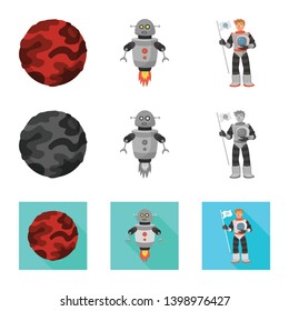 Isolated object of astronomy and technology  sign. Collection of astronomy and sky vector icon for stock.