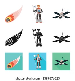 Isolated object of astronomy and technology  sign. Set of astronomy and sky vector icon for stock.