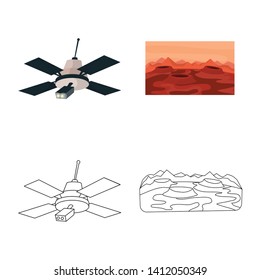 Isolated object of astronomy and technology  sign. Set of astronomy and sky stock symbol for web.