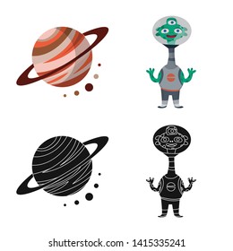 Isolated object of astronomy and technology  sign. Collection of astronomy and sky stock symbol for web.