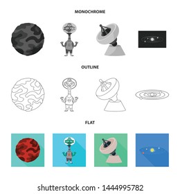 Isolated object of astronomy and technology sign. Set of astronomy and sky vector icon for stock.