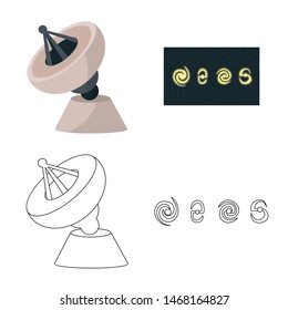 Isolated object of astronomy and technology sign. Collection of astronomy and sky vector icon for stock.