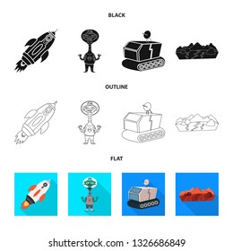 Isolated object of astronomy and technology  symbol. Collection of astronomy and sky stock vector illustration.