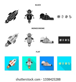 Isolated object of astronomy and technology  symbol. Set of astronomy and sky vector icon for stock.