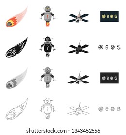 Isolated object of astronomy and technology  symbol. Collection of astronomy and sky stock symbol for web.