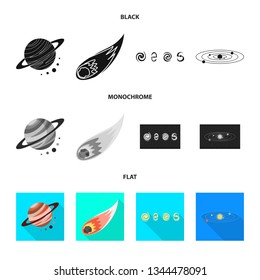 Isolated object of astronomy and technology  symbol. Set of astronomy and sky stock vector illustration.