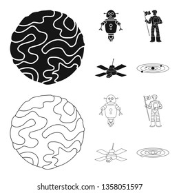 Isolated object of astronomy and technology  symbol. Set of astronomy and sky stock symbol for web.